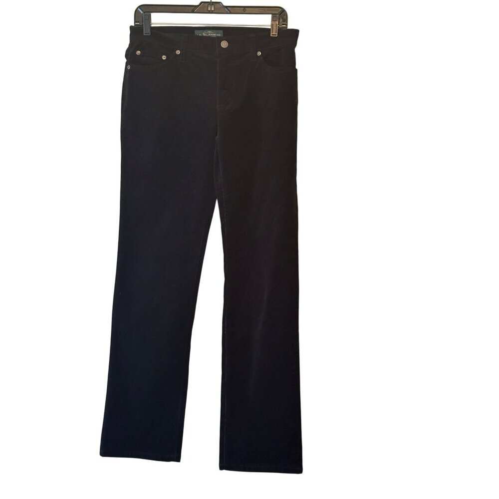 Lauren Ralph Lauren Womens Black Corduroy Straight Leg Pants Size 6 Classic